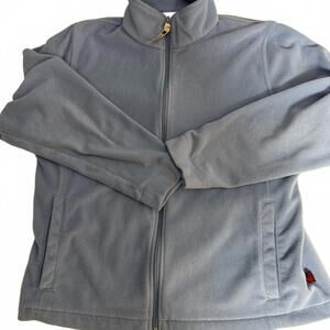 Vintage WOOLRICH Full Zip powder blue Fleece Wms Sz M. Cabincore Cozy Warm
